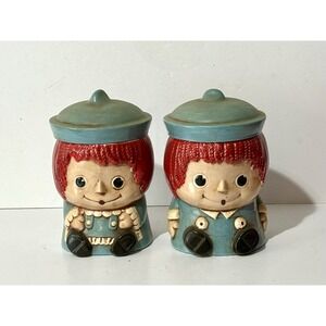 Rare Vintage RAGGEDY ANN/ANDY Ceramic Decor Figures Non opening